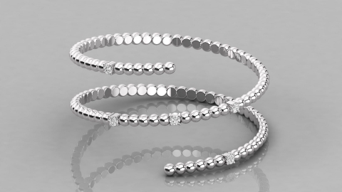 spiral ring with stones
